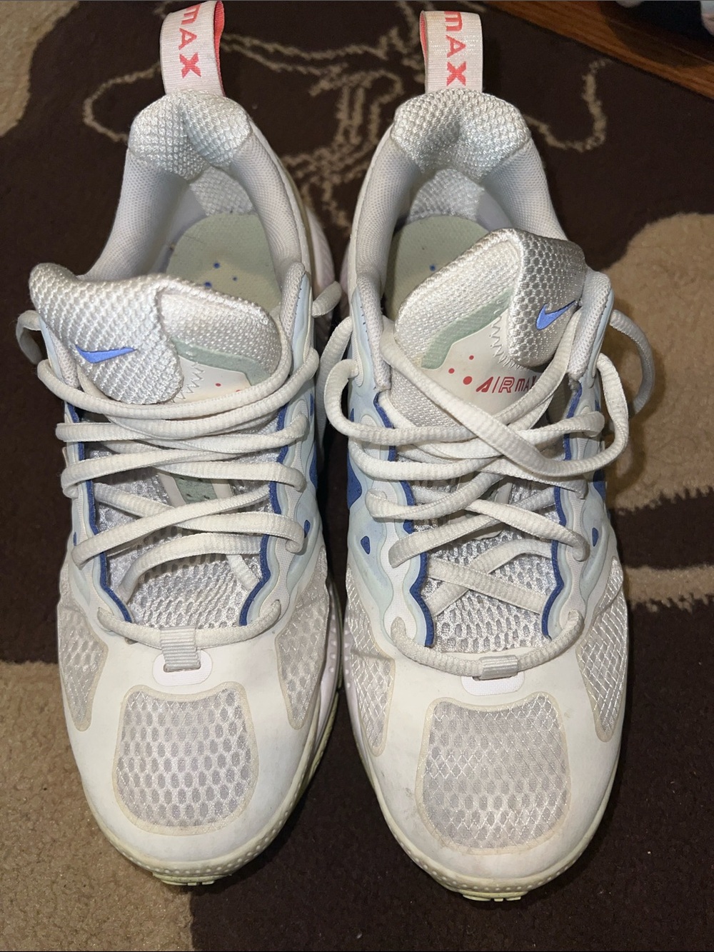 Nike White Sneakers with Light Blue Accents